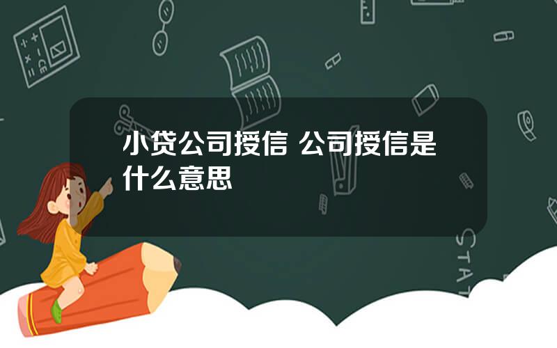 小贷公司授信 公司授信是什么意思